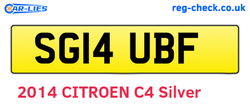 SG14UBF are the vehicle registration plates.