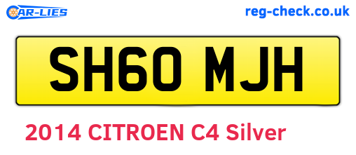 SH60MJH are the vehicle registration plates.