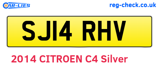 SJ14RHV are the vehicle registration plates.