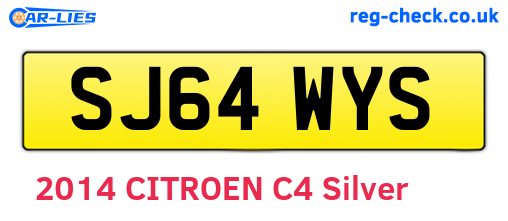 SJ64WYS are the vehicle registration plates.