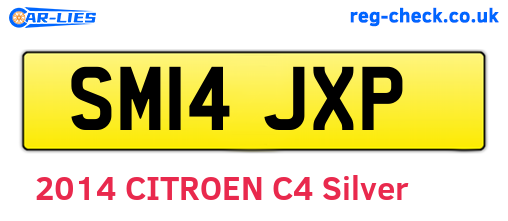 SM14JXP are the vehicle registration plates.
