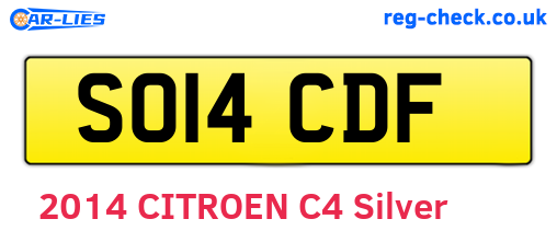 SO14CDF are the vehicle registration plates.