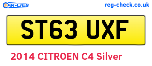 ST63UXF are the vehicle registration plates.