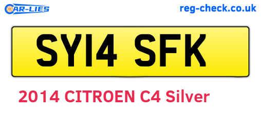 SY14SFK are the vehicle registration plates.