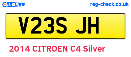 V23SJH are the vehicle registration plates.