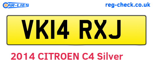 VK14RXJ are the vehicle registration plates.