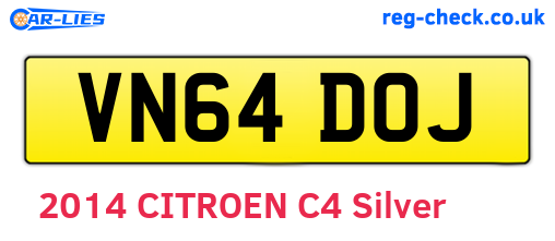 VN64DOJ are the vehicle registration plates.