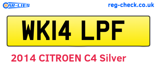 WK14LPF are the vehicle registration plates.
