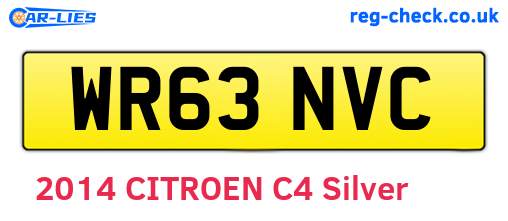 WR63NVC are the vehicle registration plates.