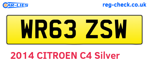 WR63ZSW are the vehicle registration plates.