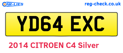YD64EXC are the vehicle registration plates.