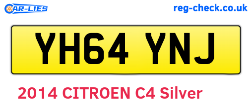 YH64YNJ are the vehicle registration plates.