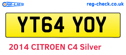 YT64YOY are the vehicle registration plates.