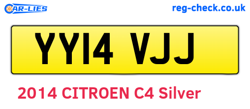 YY14VJJ are the vehicle registration plates.