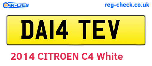 DA14TEV are the vehicle registration plates.
