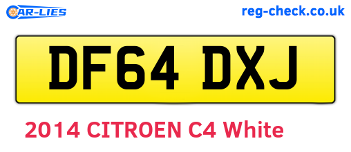DF64DXJ are the vehicle registration plates.