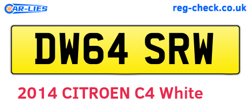 DW64SRW are the vehicle registration plates.