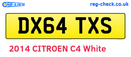 DX64TXS are the vehicle registration plates.