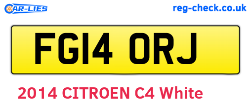 FG14ORJ are the vehicle registration plates.