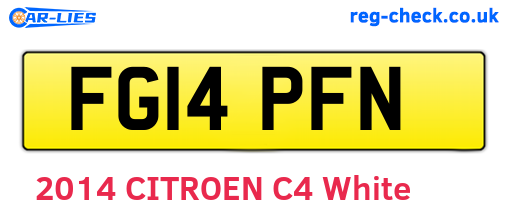 FG14PFN are the vehicle registration plates.