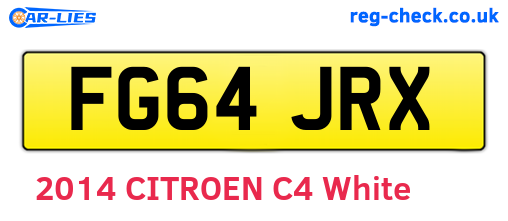 FG64JRX are the vehicle registration plates.