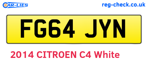 FG64JYN are the vehicle registration plates.