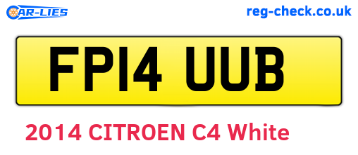 FP14UUB are the vehicle registration plates.