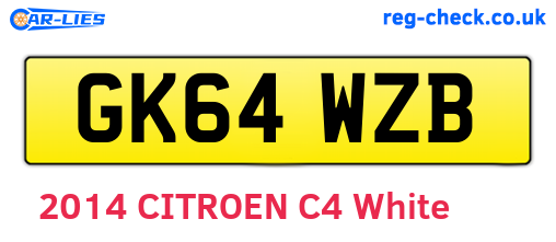GK64WZB are the vehicle registration plates.