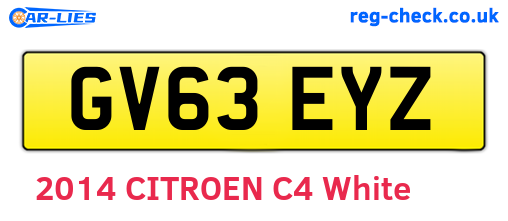 GV63EYZ are the vehicle registration plates.