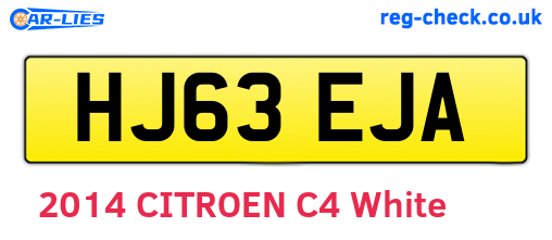 HJ63EJA are the vehicle registration plates.