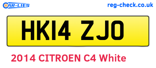 HK14ZJO are the vehicle registration plates.