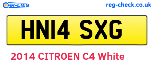 HN14SXG are the vehicle registration plates.