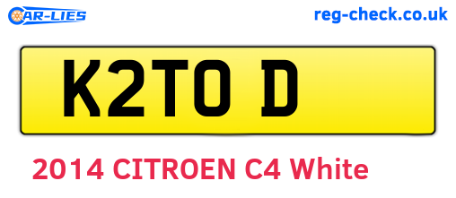 K2TOD are the vehicle registration plates.