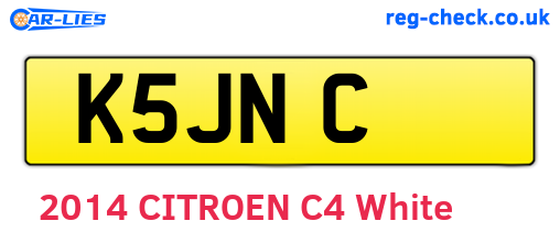 K5JNC are the vehicle registration plates.