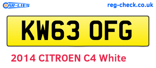 KW63OFG are the vehicle registration plates.