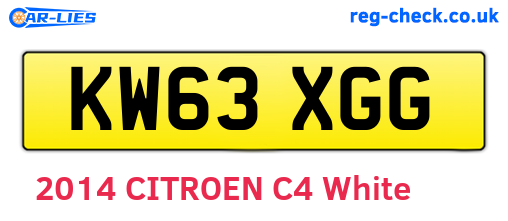 KW63XGG are the vehicle registration plates.
