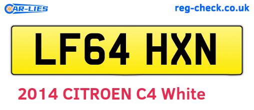 LF64HXN are the vehicle registration plates.