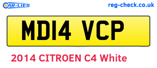 MD14VCP are the vehicle registration plates.