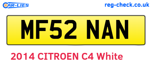 MF52NAN are the vehicle registration plates.