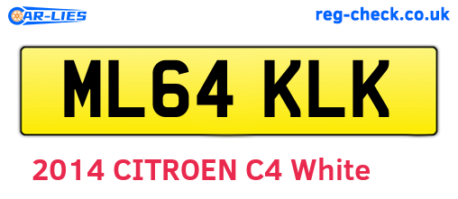 ML64KLK are the vehicle registration plates.