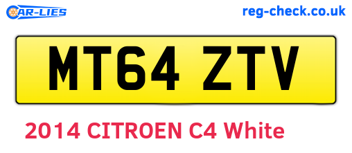MT64ZTV are the vehicle registration plates.