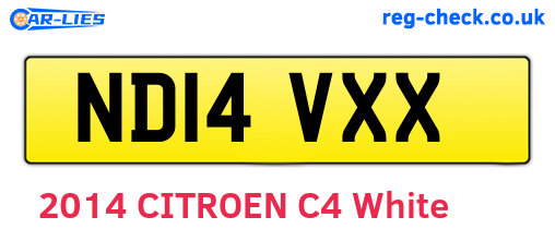 ND14VXX are the vehicle registration plates.