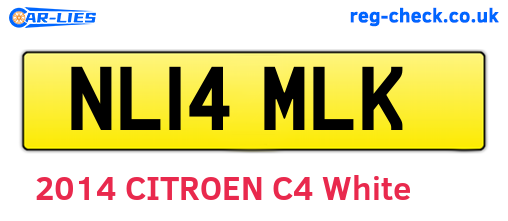 NL14MLK are the vehicle registration plates.