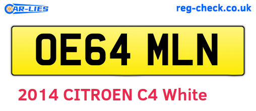 OE64MLN are the vehicle registration plates.