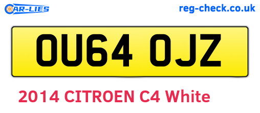 OU64OJZ are the vehicle registration plates.