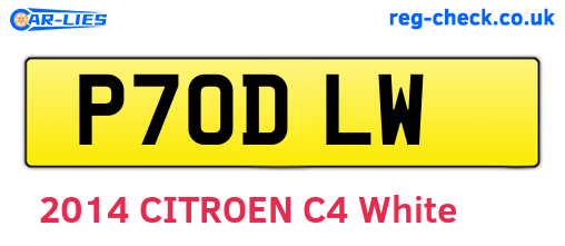 P70DLW are the vehicle registration plates.