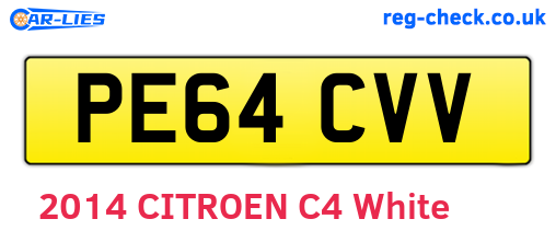 PE64CVV are the vehicle registration plates.