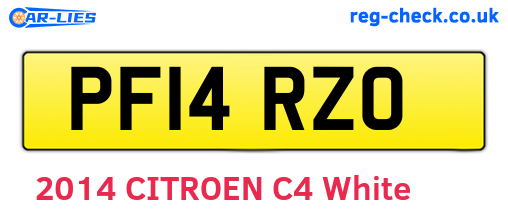 PF14RZO are the vehicle registration plates.