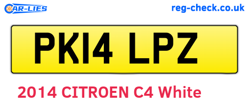 PK14LPZ are the vehicle registration plates.