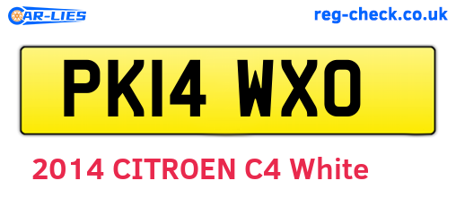 PK14WXO are the vehicle registration plates.